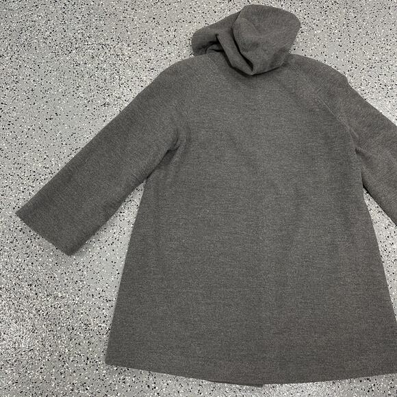 Marisa Minicucci Coat Gray Wool Blend Magnetic Close Swing Jacket Size 6 Hooded - Picture 12 of 15
